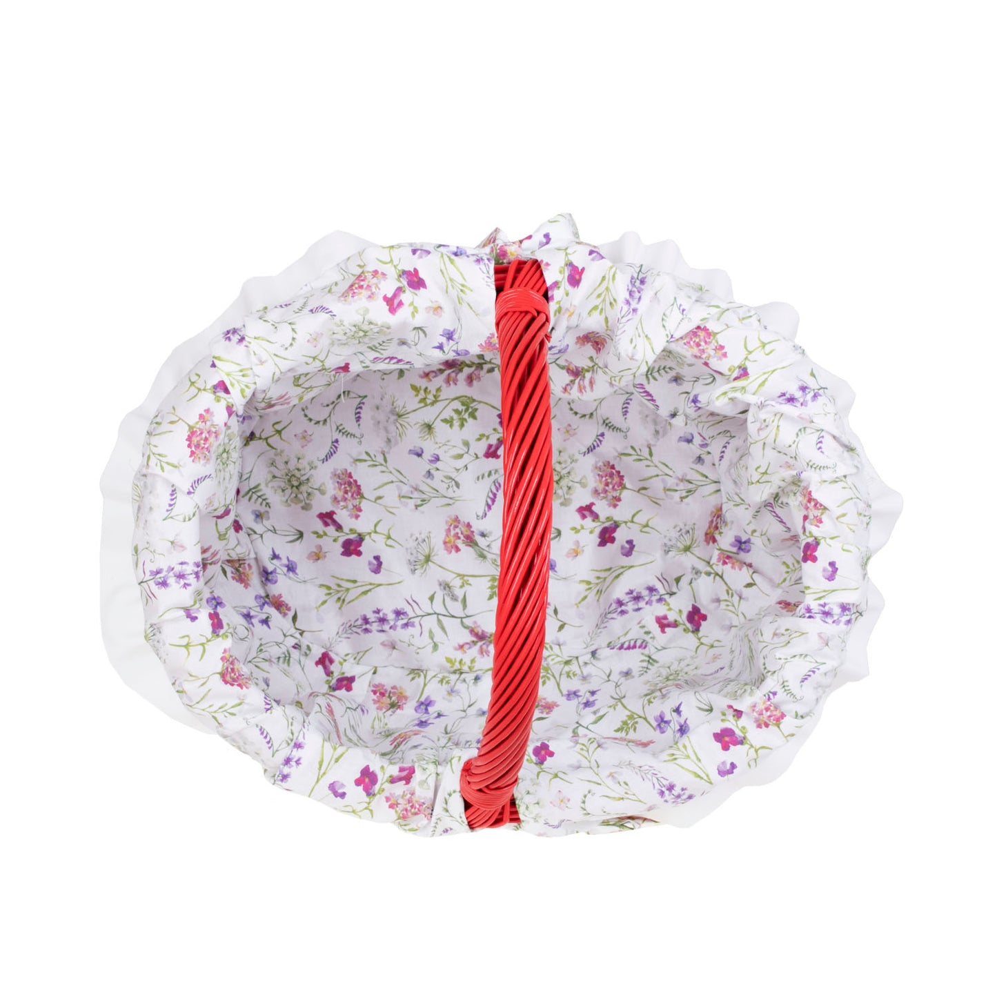 Werburga kosz na zakupy z rączką wiklinową i białym obszyciem TheWickerStories