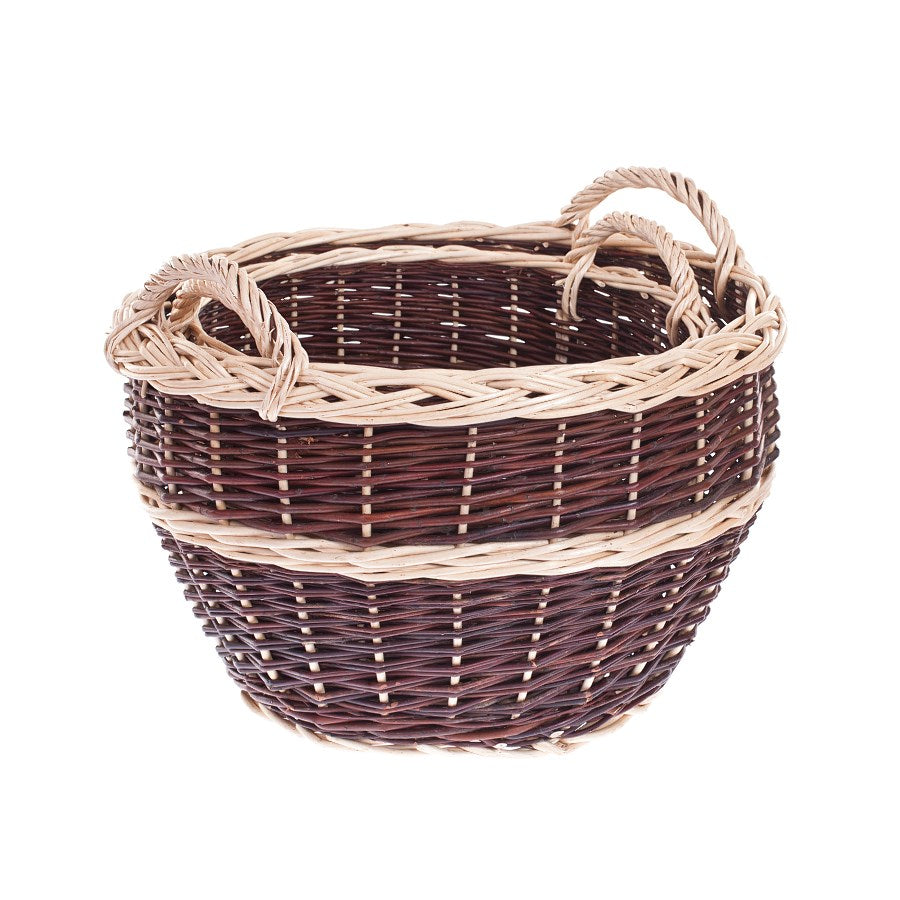 Viloria wiklinowy kosz do zbiorów na owoce i warzywa, z uchwytami TheWickerStories