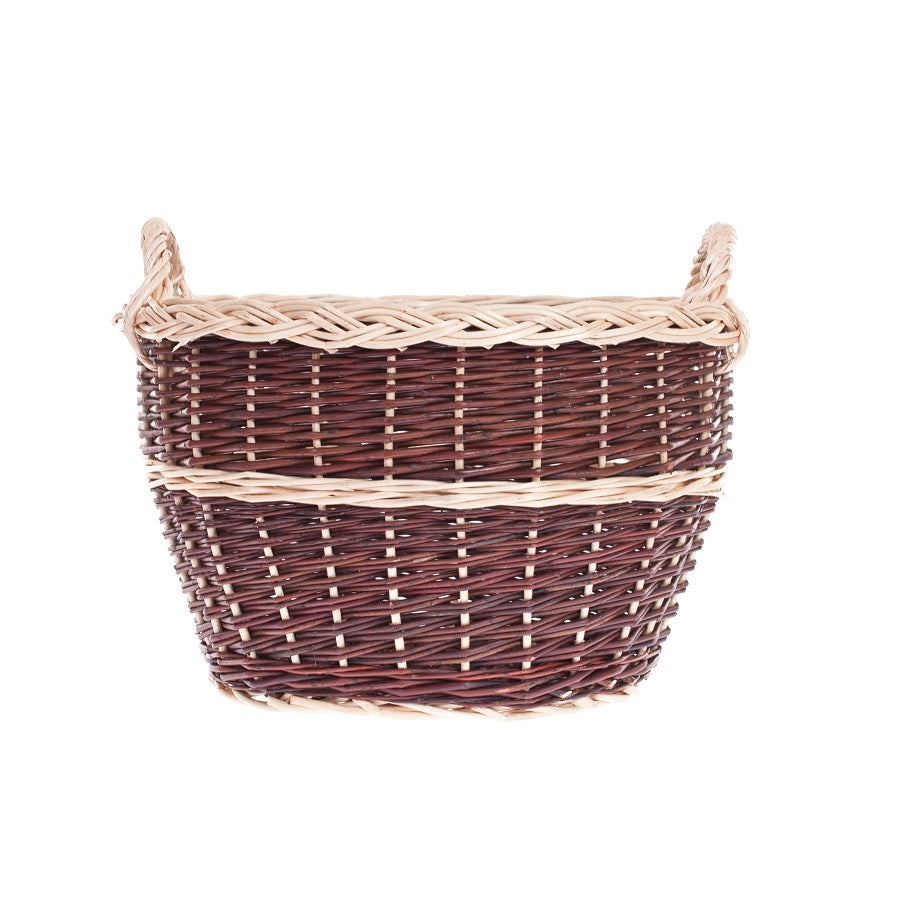 Viloria wiklinowy kosz do zbiorów na owoce i warzywa, z uchwytami TheWickerStories