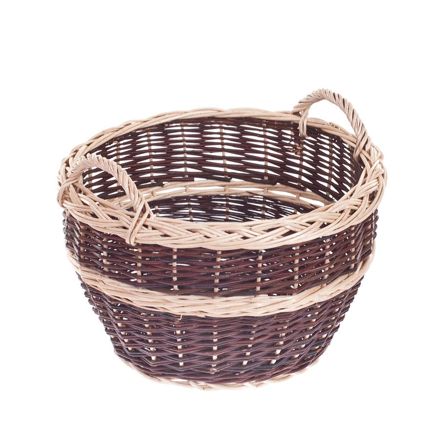 Viloria wiklinowy kosz do zbiorów na owoce i warzywa, z uchwytami TheWickerStories