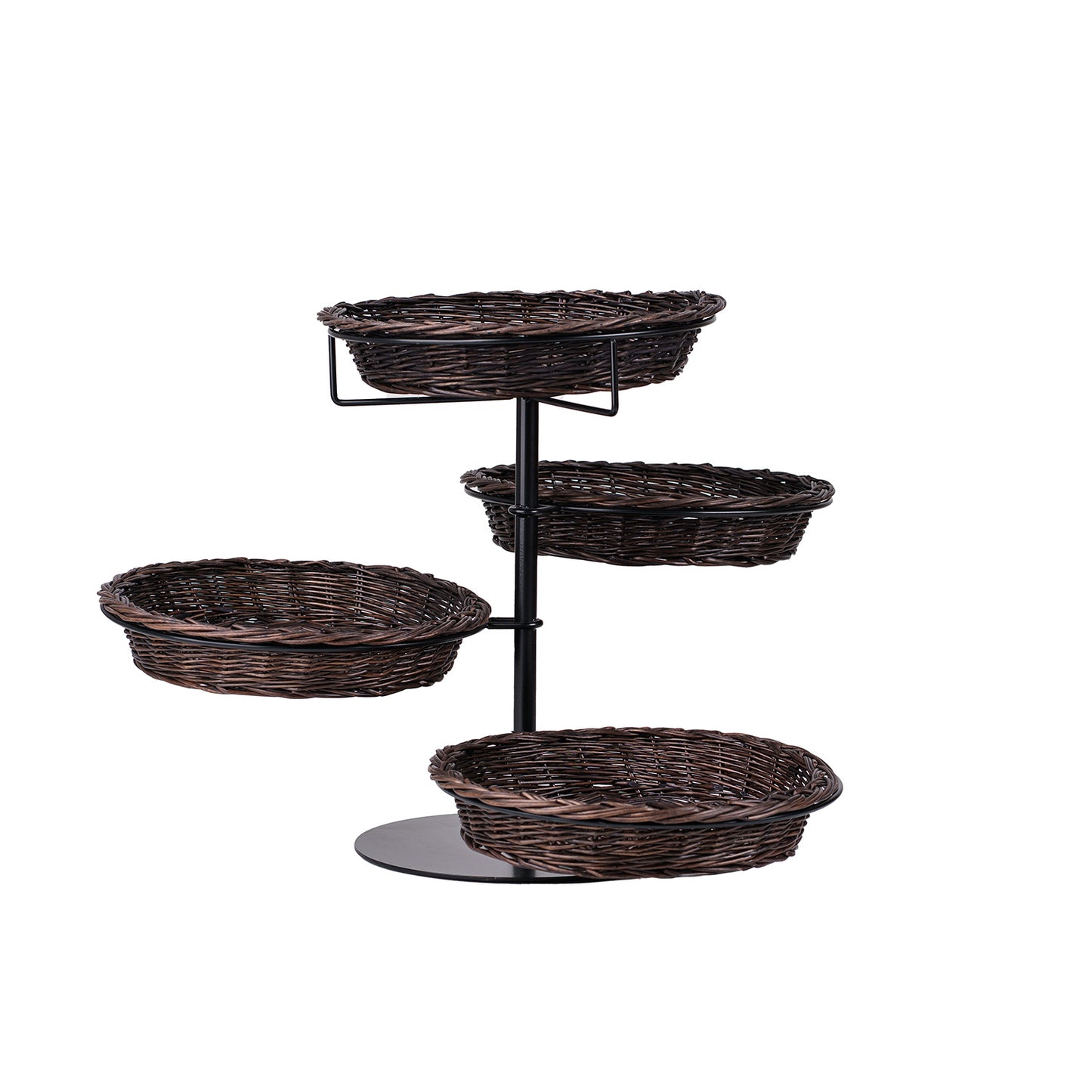 Kustoria wiklinowy stojak ekspozycyjny na ladę, z 4 koszami TheWickerStories