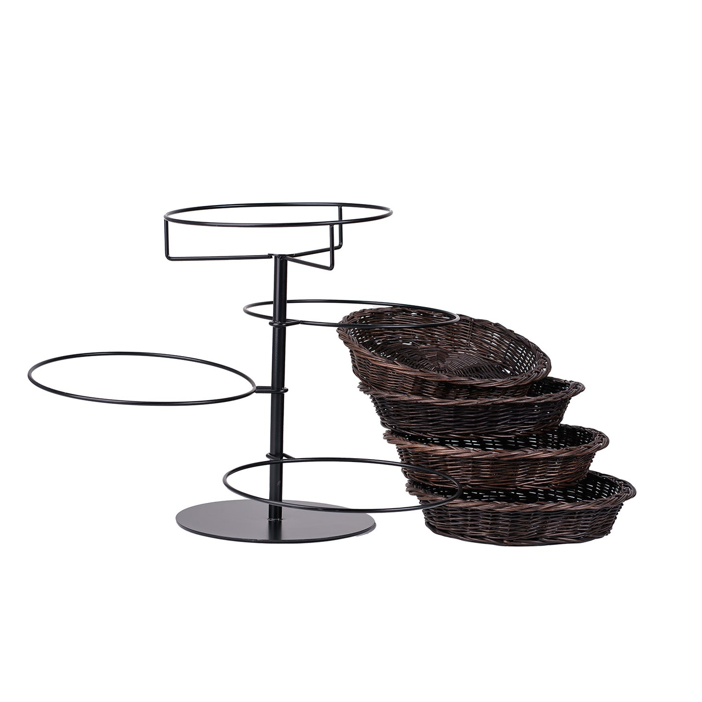 Kustoria wiklinowy stojak ekspozycyjny na ladę, z 4 koszami TheWickerStories