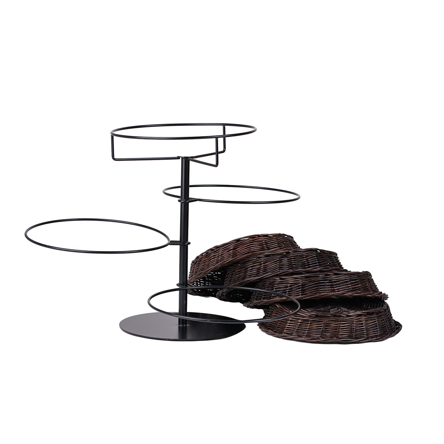 Kustoria wiklinowy stojak ekspozycyjny na ladę, z 4 koszami TheWickerStories