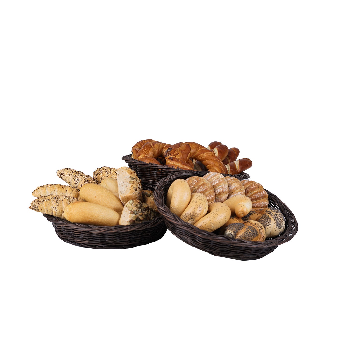 Kustoria wiklinowy stojak ekspozycyjny na ladę, z 4 koszami TheWickerStories