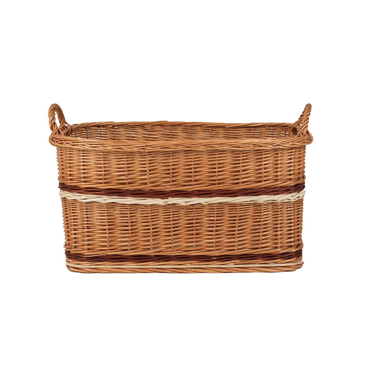 Forselia wiklinowy kosz na drewno kominkowe z uchwytami TheWickerStories