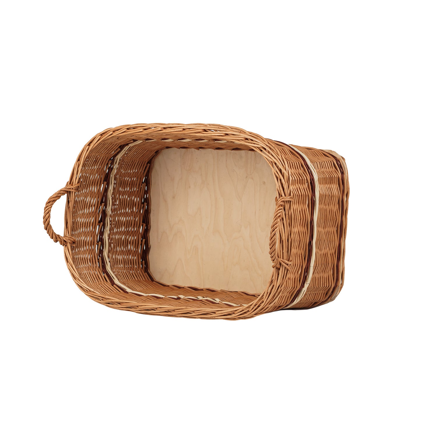 Forselia wiklinowy kosz na drewno kominkowe z uchwytami TheWickerStories