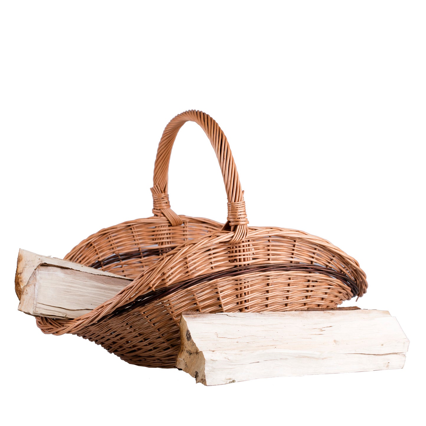 Fumaria wiklinowy kosz na drewno kominkowe z rączką TheWickerStories