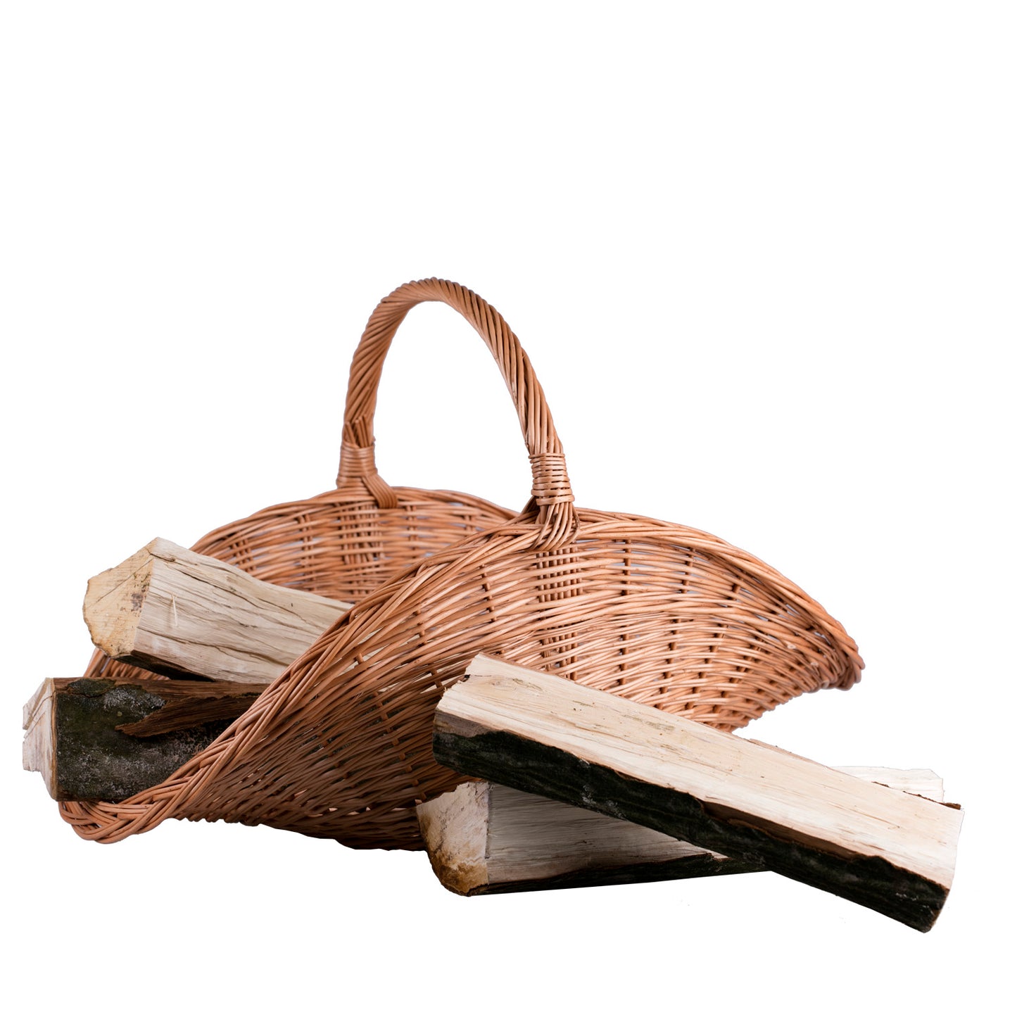 Fumaria wiklinowy kosz na drewno kominkowe z rączką TheWickerStories