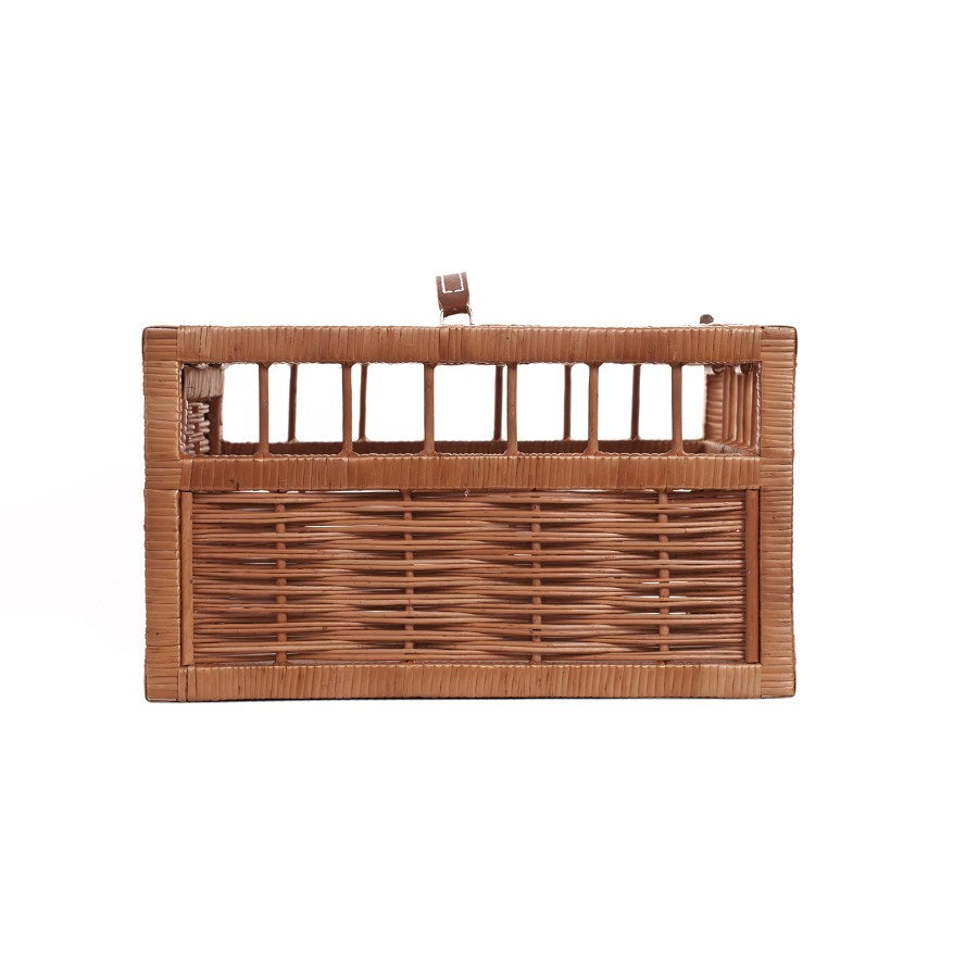 Tulipa wiklinowy transporter dla ptaków z rączką, otwierany od góry i z boku TheWickerStories