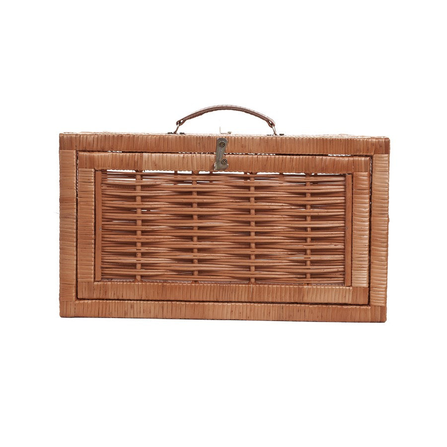 Tulipa wiklinowy transporter dla ptaków z rączką, otwierany od góry i z boku TheWickerStories