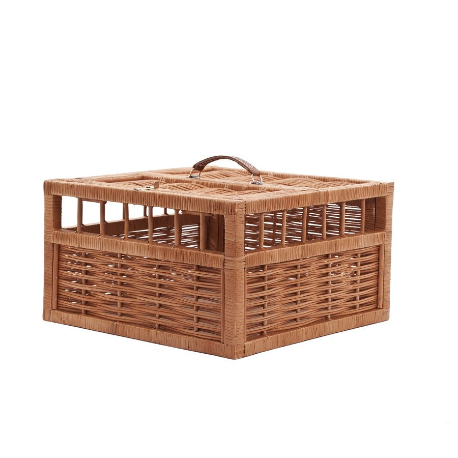 Tulipa wiklinowy transporter dla ptaków z rączką, otwierany od góry i z boku TheWickerStories