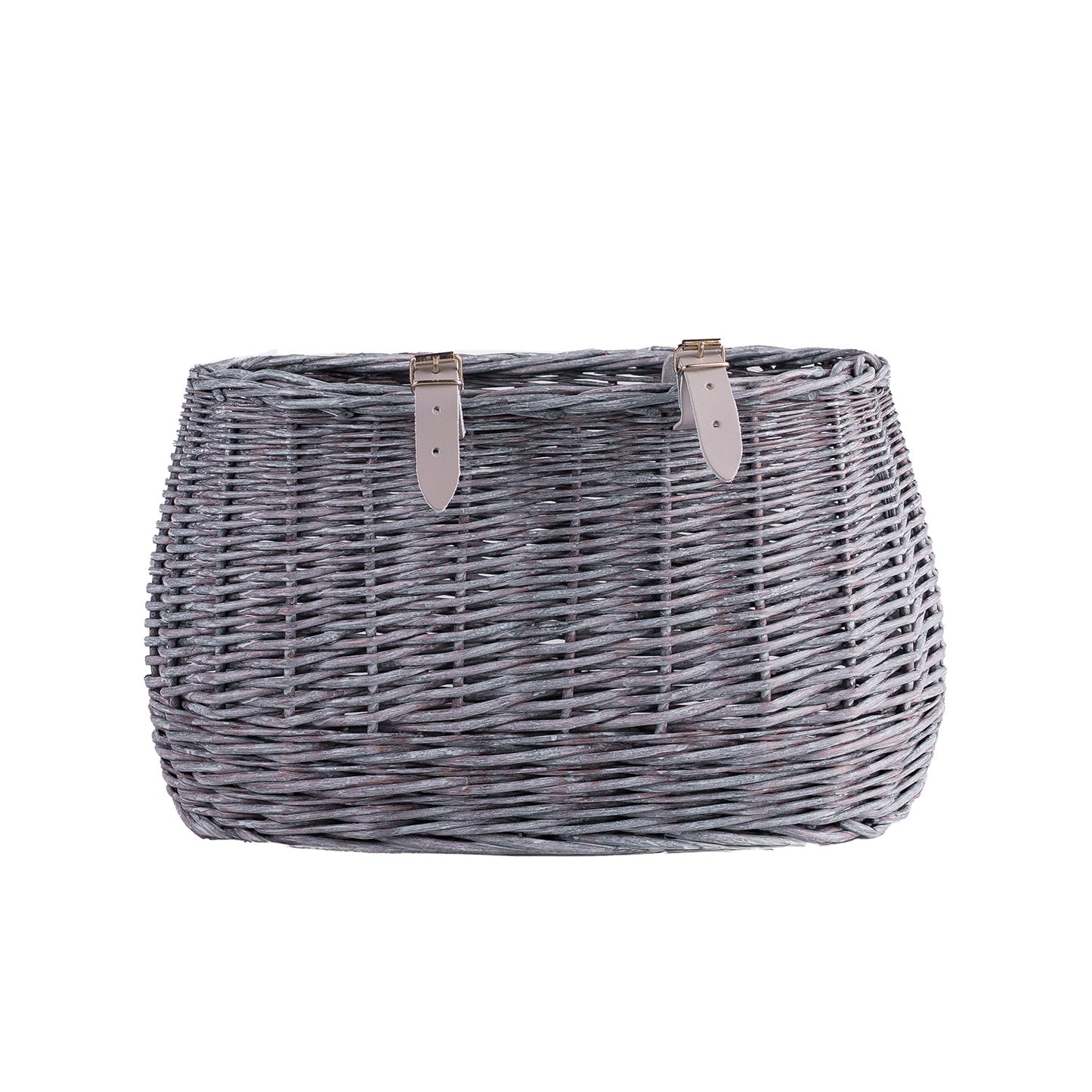 Marone wiklinowy koszyczek rowerowy z paskami TheWickerStories