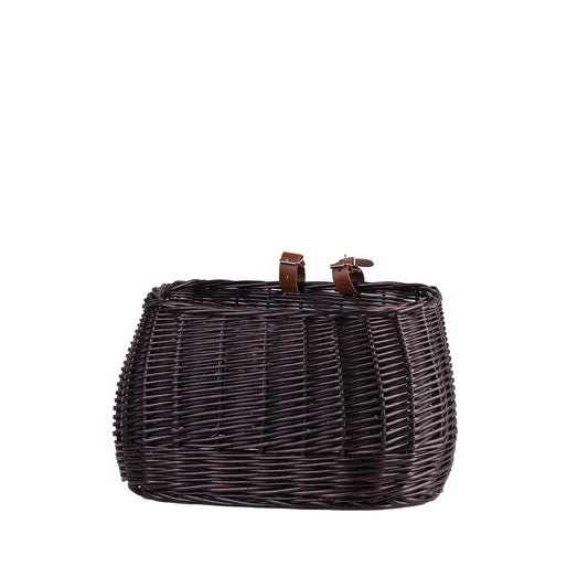 Marone wiklinowy koszyczek rowerowy z paskami TheWickerStories