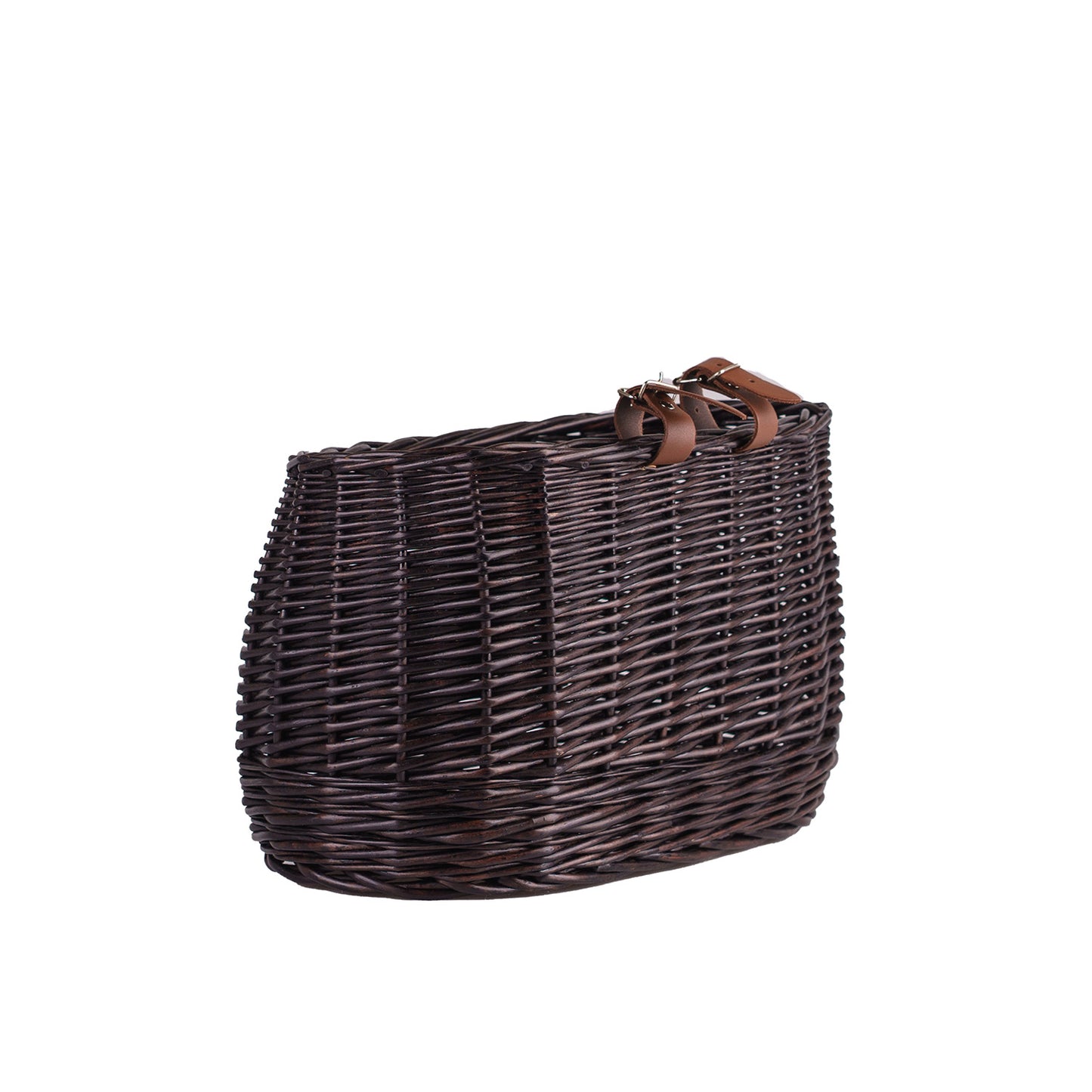 Marone wiklinowy koszyczek rowerowy z paskami TheWickerStories