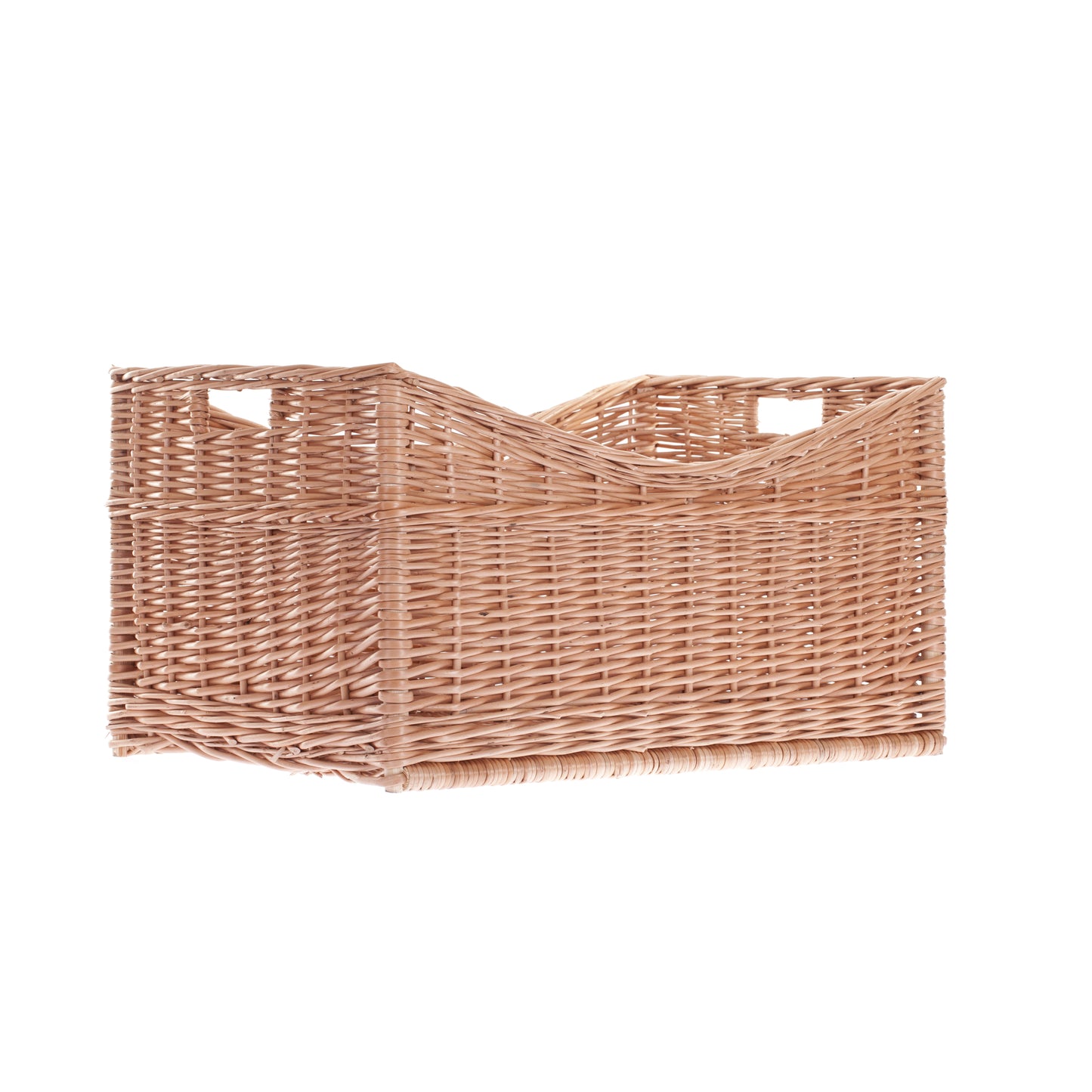 Felloria wiklinowy kosz na drewno kominkowe z uchwytami TheWickerStories