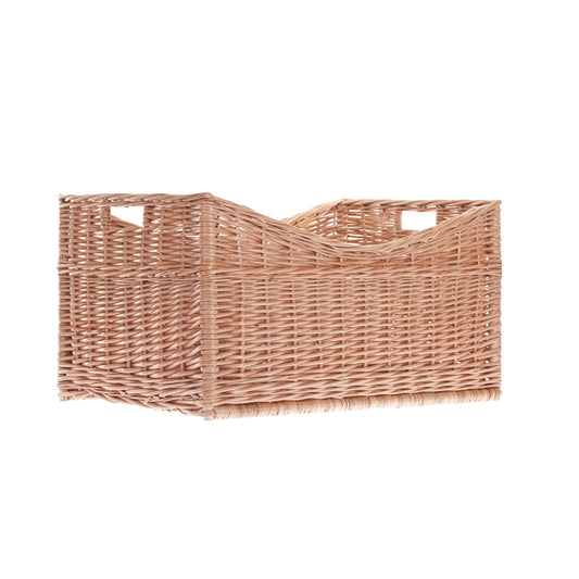 Felloria wiklinowy kosz na drewno kominkowe z uchwytami TheWickerStories