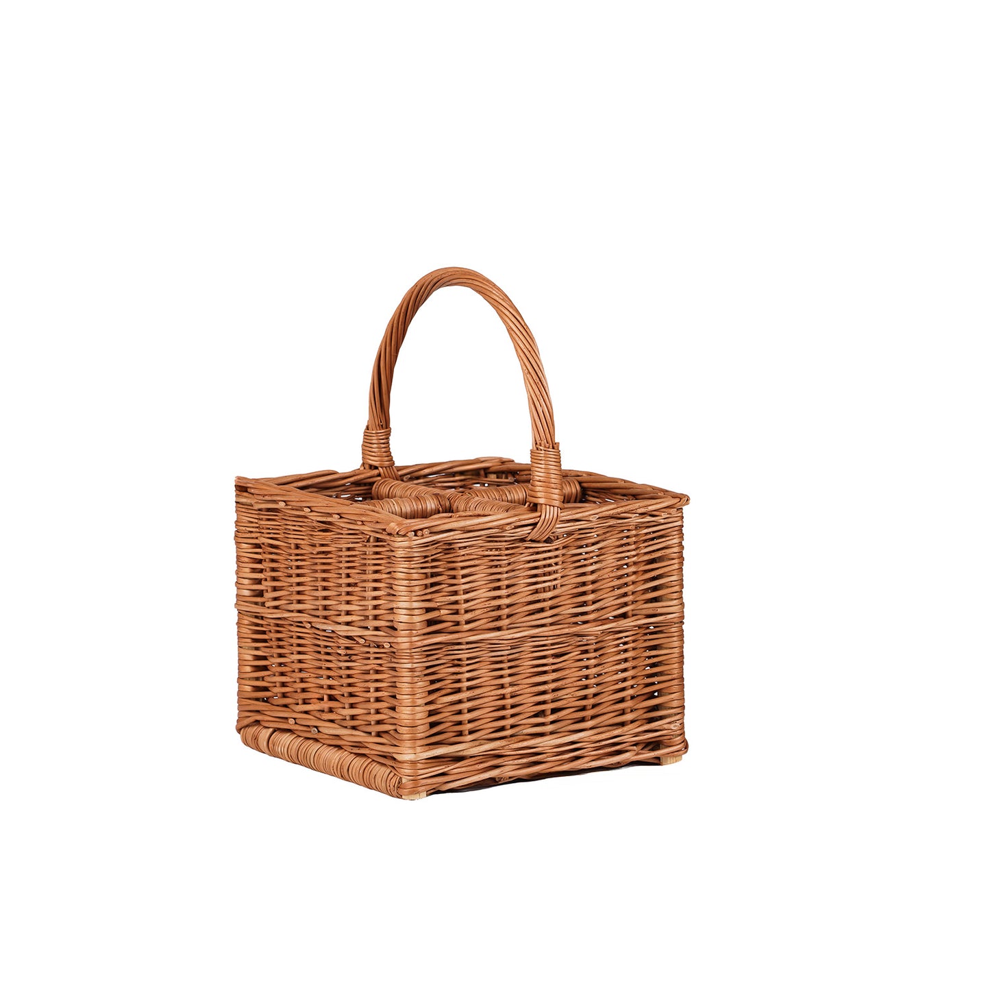 Gaudios wiklinowy koszyk na butelki z przegrodami i rączką TheWickerStories