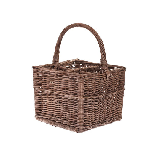 Gaudios wiklinowy koszyk na butelki z przegrodami i rączką TheWickerStories