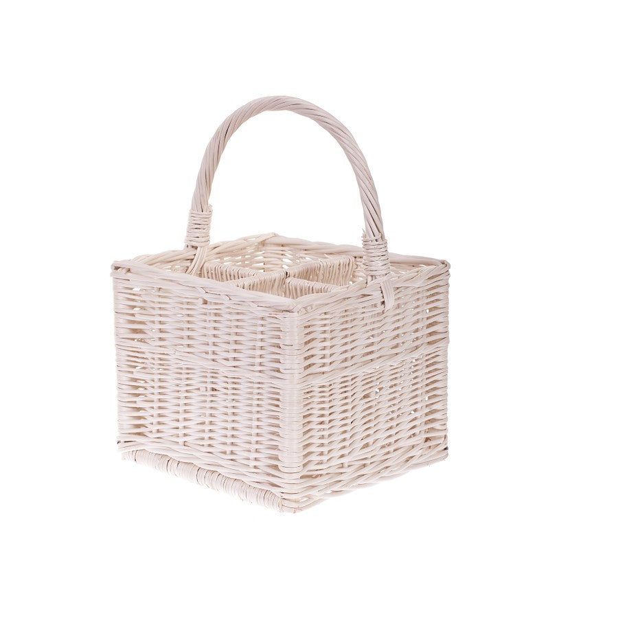 Gaudios wiklinowy koszyk na butelki z przegrodami i rączką TheWickerStories