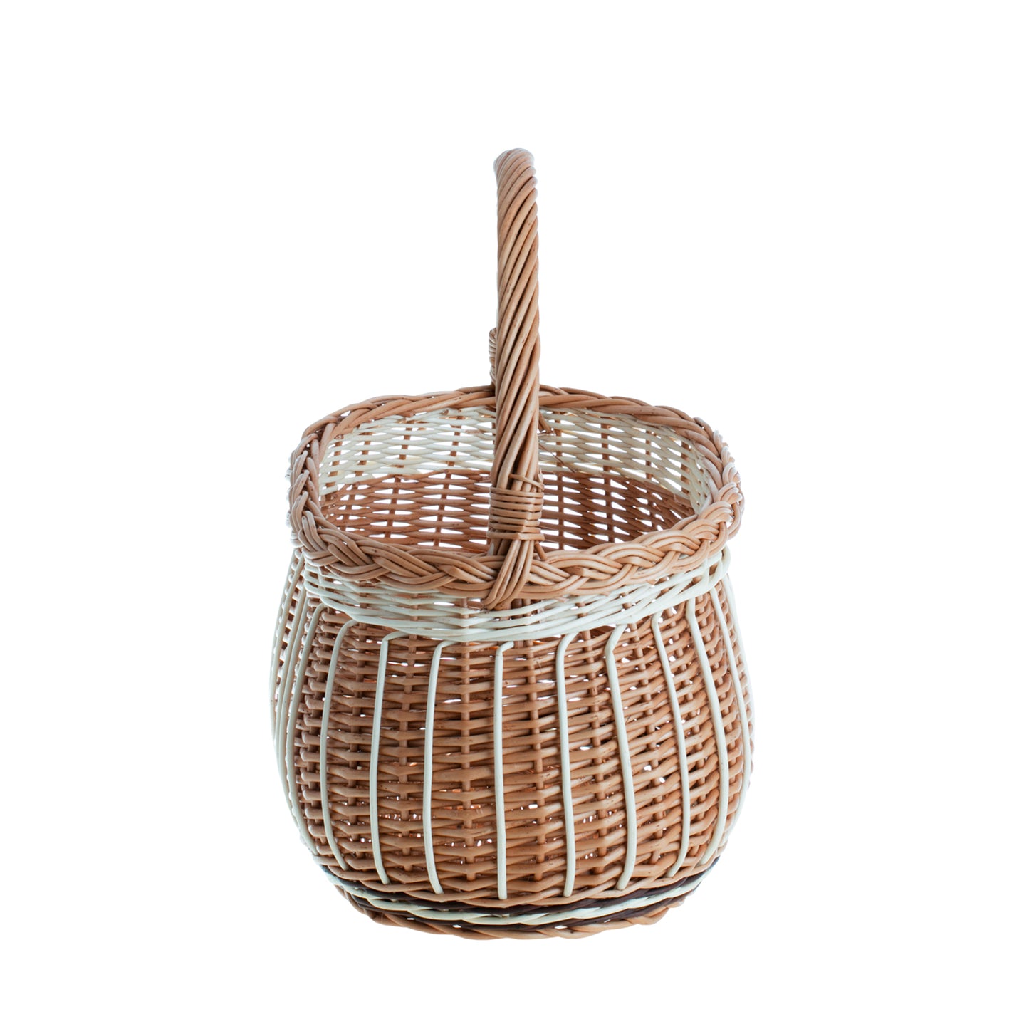 Waldoria wiklinowy kosz na zakupy z rączką, ręcznie pleciony TheWickerStories