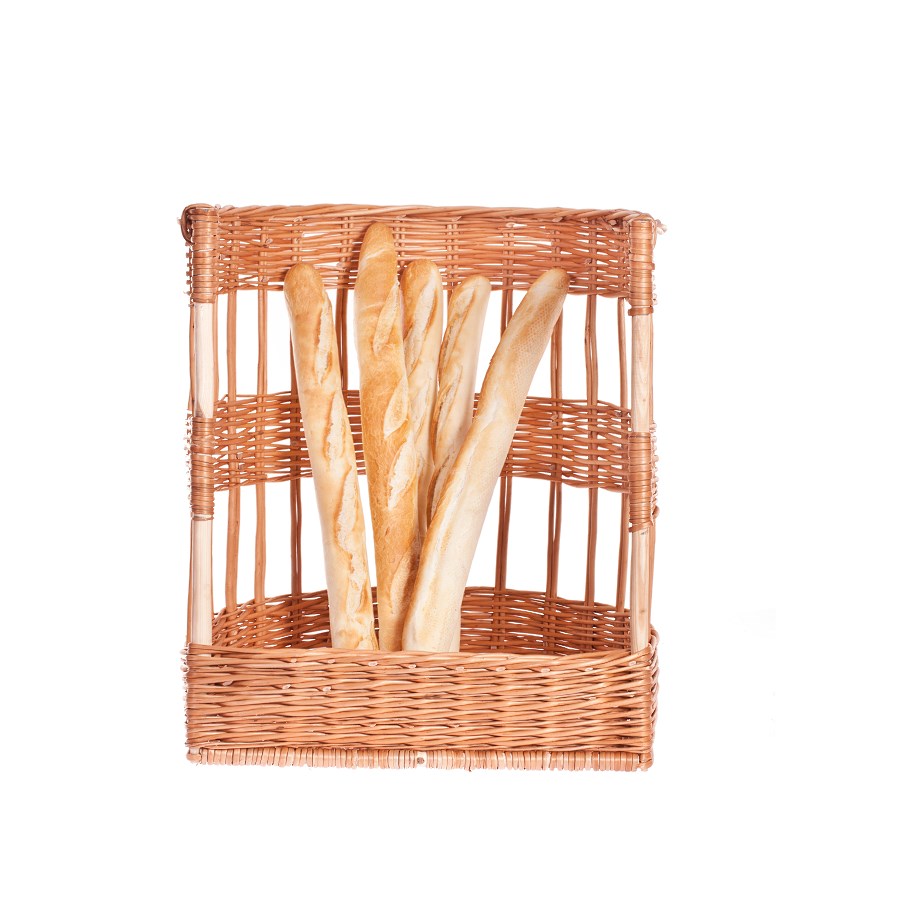Brivi wiklinowy kosz na bagietki, do sklepu i piekarni TheWickerStories