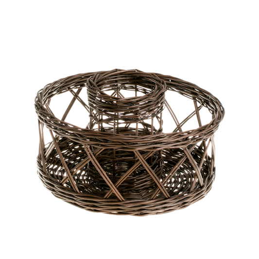 Alvora wiklinowy organizer na wino do serwowania, na butelkę i kieliszki TheWickerStories