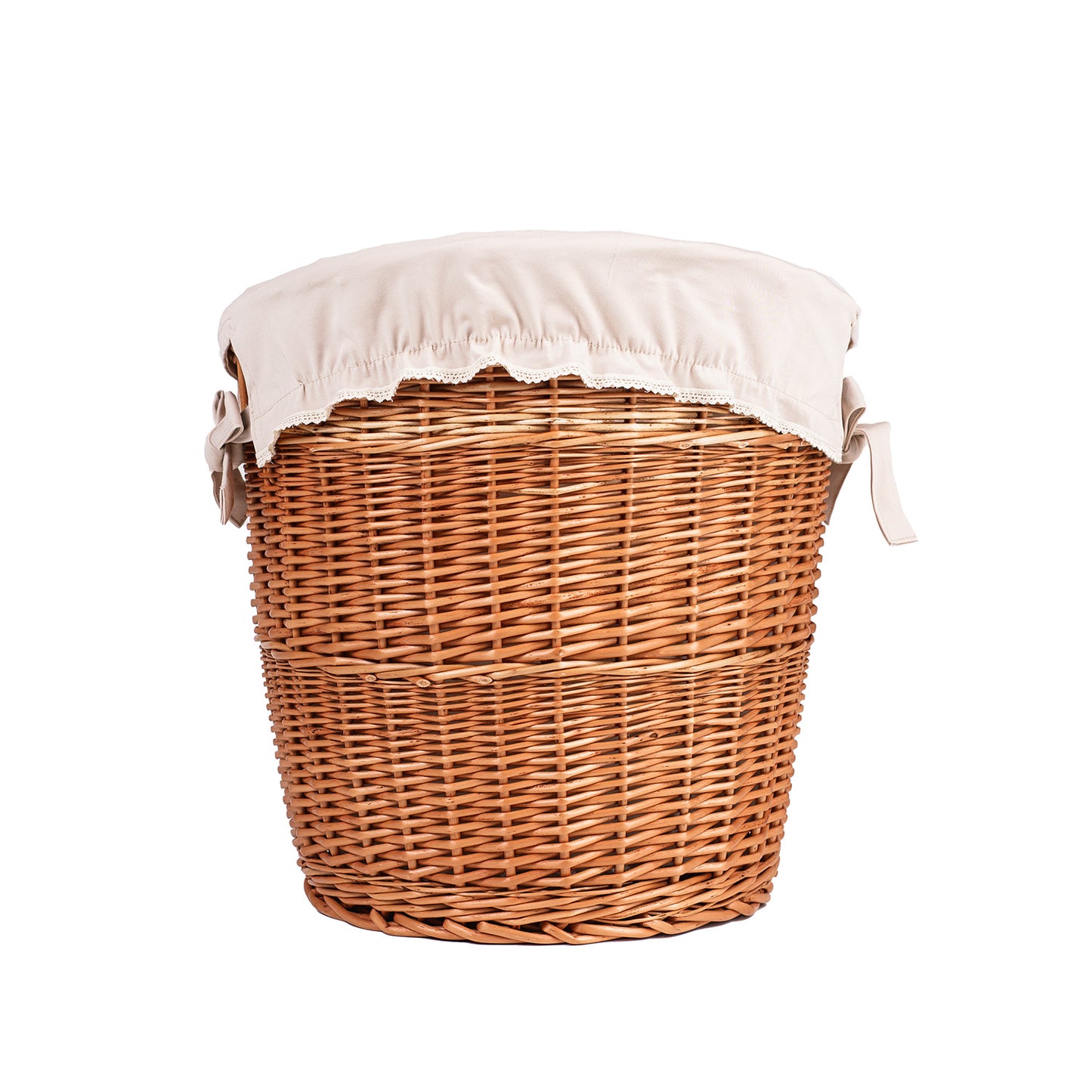 Bassa zestaw 2 koszy wiklinowych na bagietki z beżowym obszyciem TheWickerStories