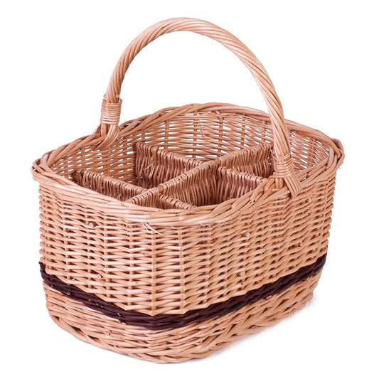 Gaudia wiklinowy koszyk na butelki z przegrodami i rączką TheWickerStories