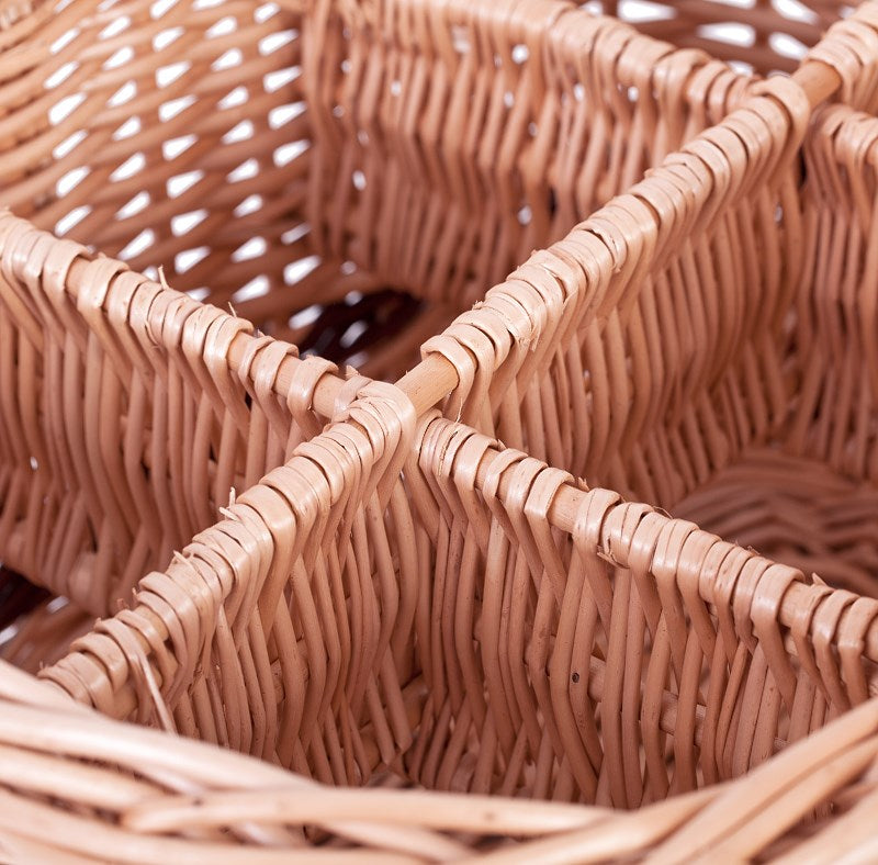 Gaudia wiklinowy koszyk na butelki z przegrodami i rączką TheWickerStories