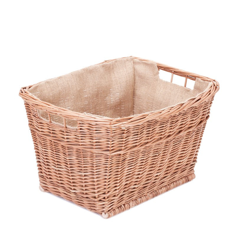 Mivella wiklinowy kosz na pranie z jasnobeżowym obszyciem, z uchwytami TheWickerStories