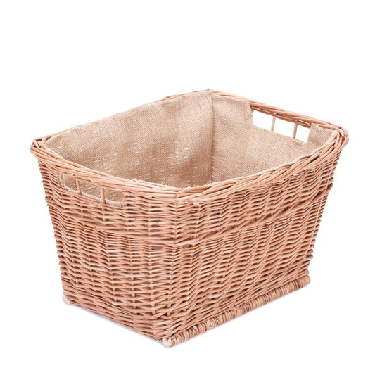 Mivella wiklinowy kosz na pranie z jasnobeżowym obszyciem, z uchwytami TheWickerStories