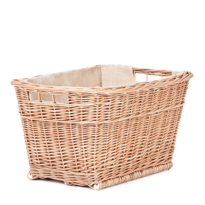 Mivella wiklinowy kosz na pranie z jasnobeżowym obszyciem, z uchwytami TheWickerStories