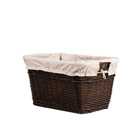 Mivella wiklinowy kosz na pranie z beżowym obszyciem, z uchwytami TheWickerStories