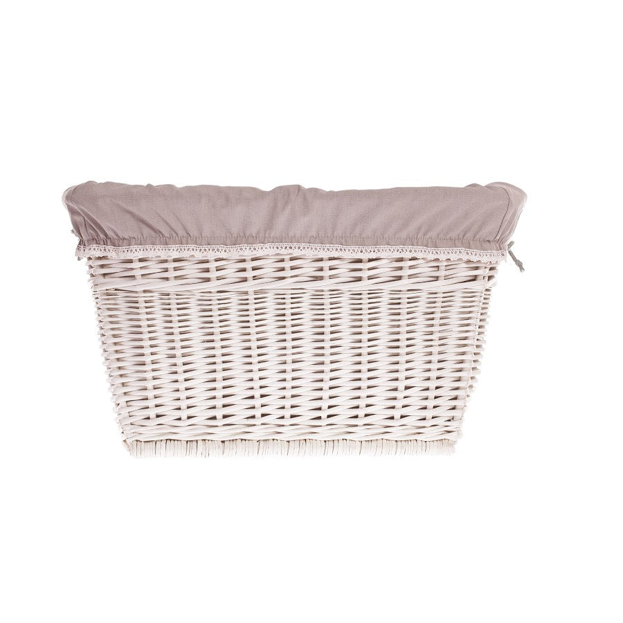 Mivella wiklinowy kosz na pranie z beżowym obszyciem, z uchwytami TheWickerStories
