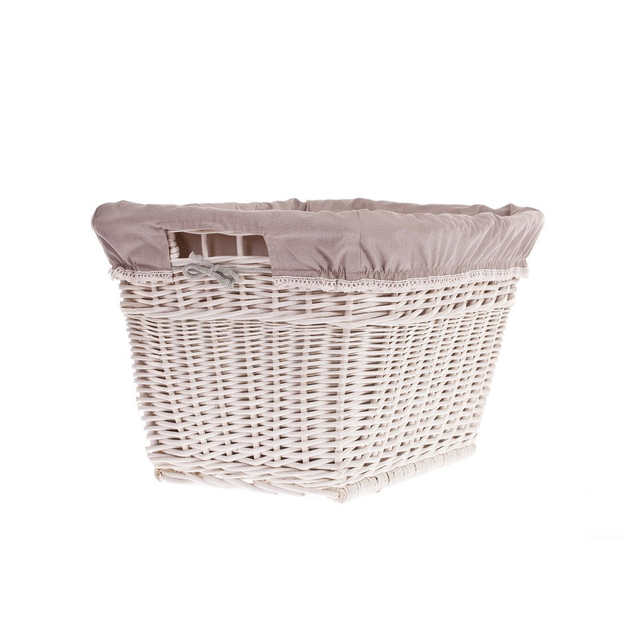Mivella wiklinowy kosz na pranie z beżowym obszyciem, z uchwytami TheWickerStories