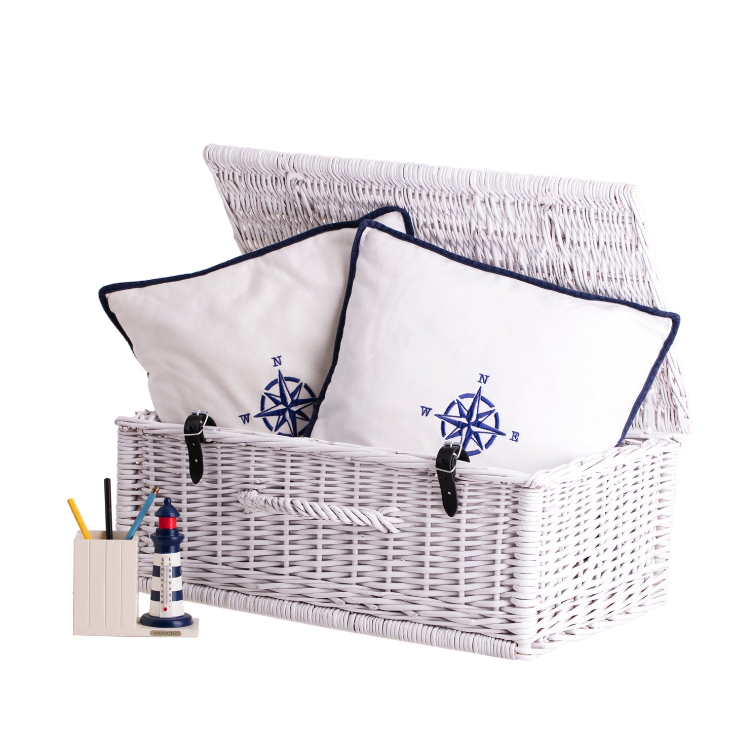 Viviana wiklinowa walizka z rączką i zamknięciem TheWickerStories