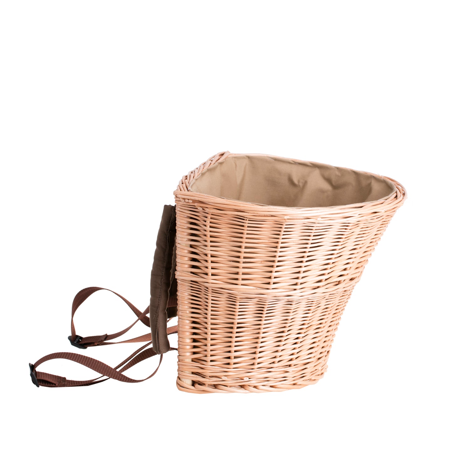 Sirellius wiklinowy plecak z brązowym obszyciem i paskami TheWickerStories