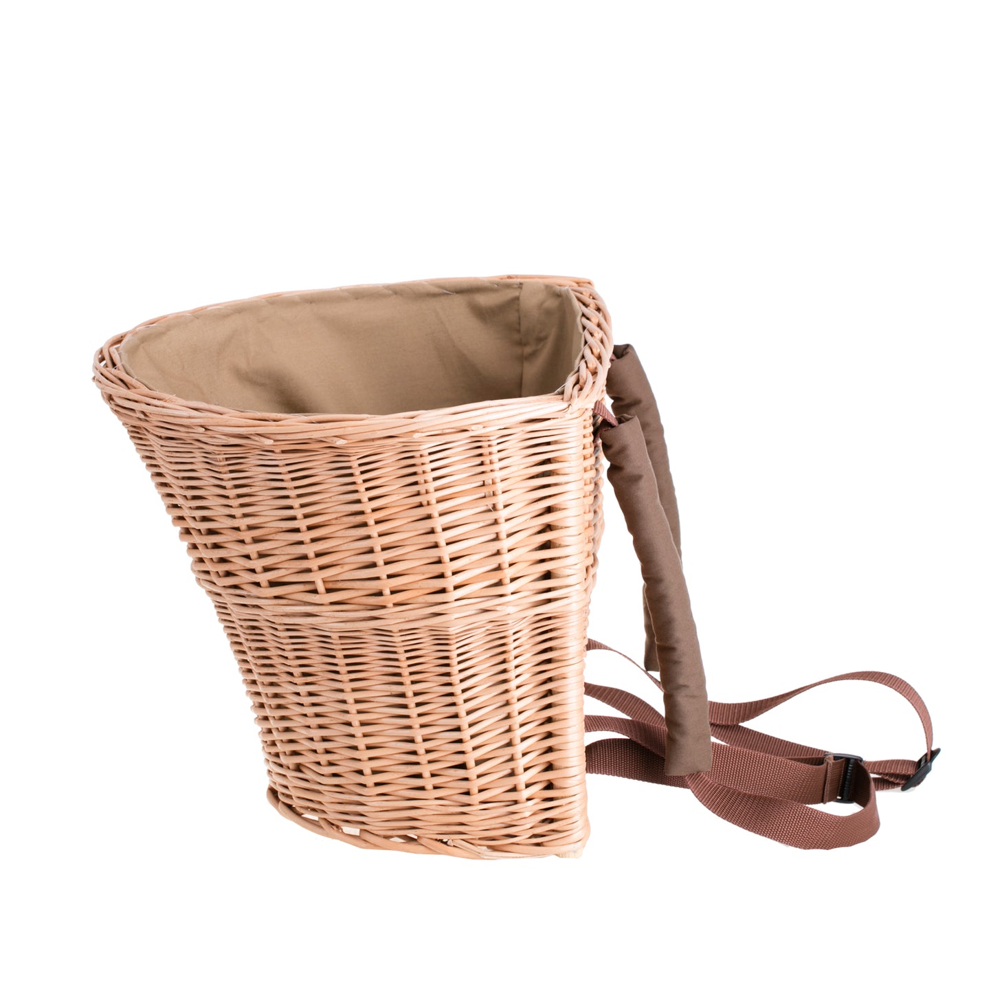 Sirellius wiklinowy plecak z brązowym obszyciem i paskami TheWickerStories