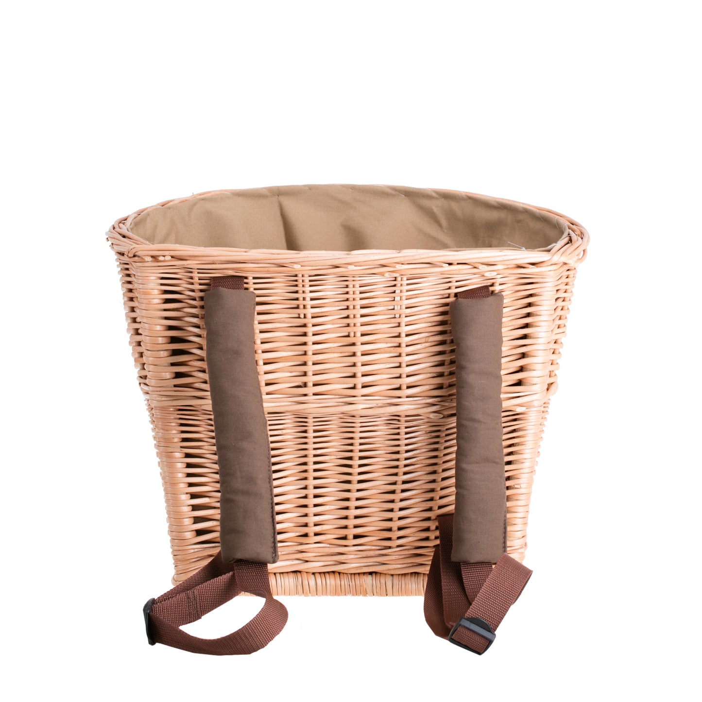 Sirellius wiklinowy plecak z brązowym obszyciem i paskami TheWickerStories