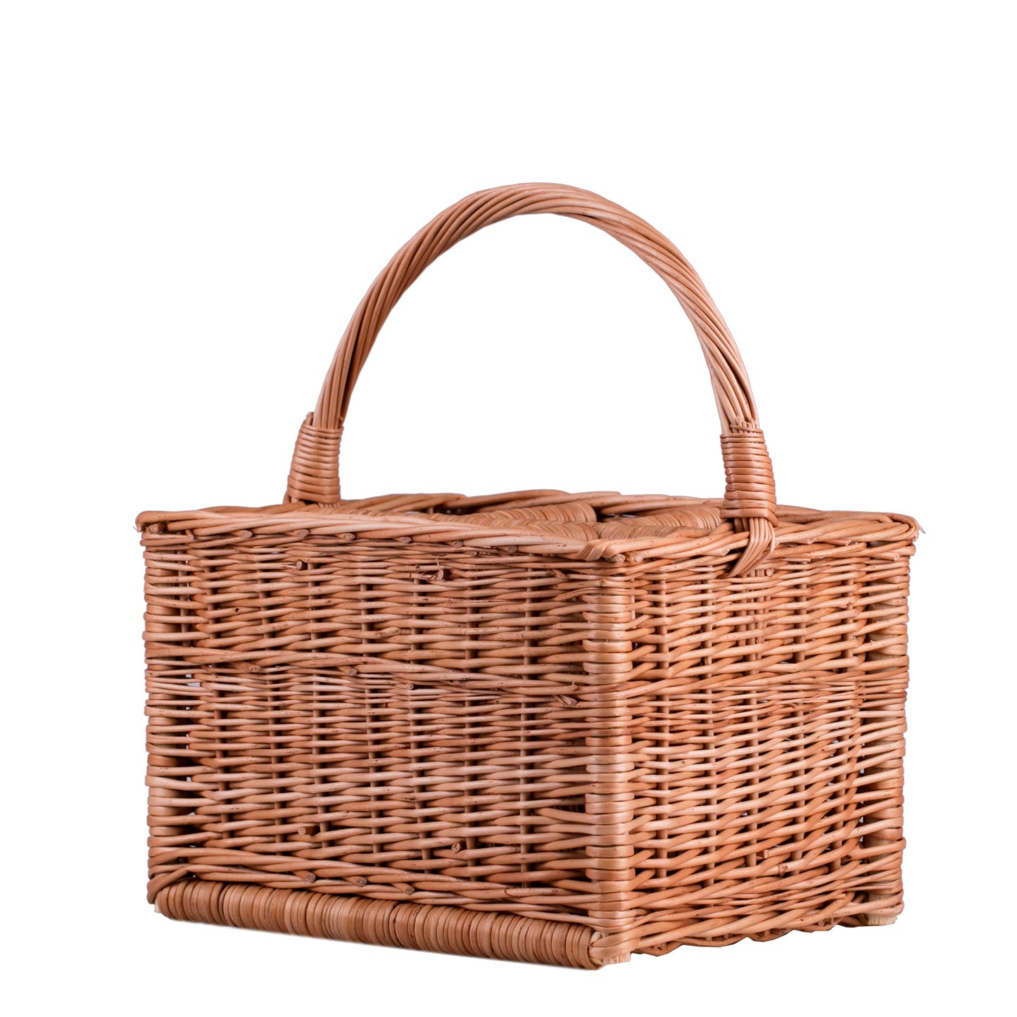 Gionella wiklinowy koszyk na butelki z przegrodami i rączką TheWickerStories