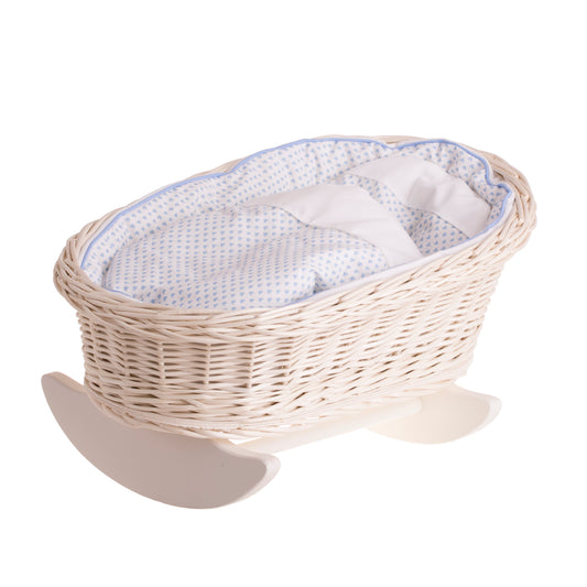 Wiklinowa kołyska dla lalek z poduszką TheWickerStories