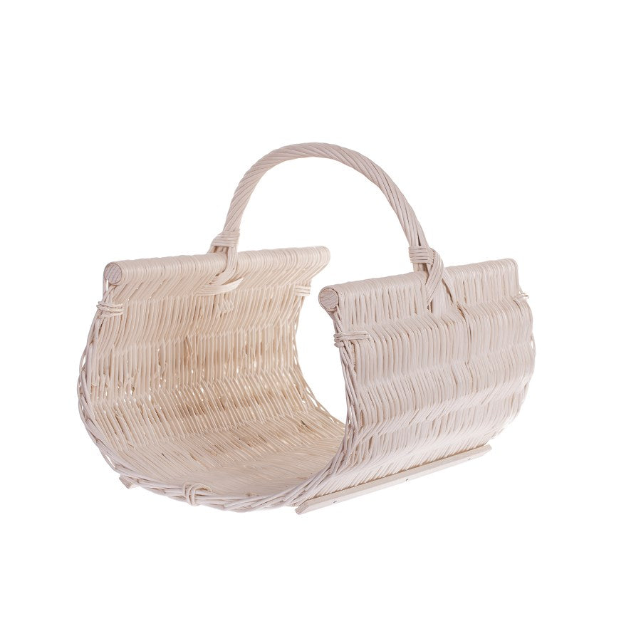 Fano wiklinowy kosz na drewno kominkowe z rączką TheWickerStories