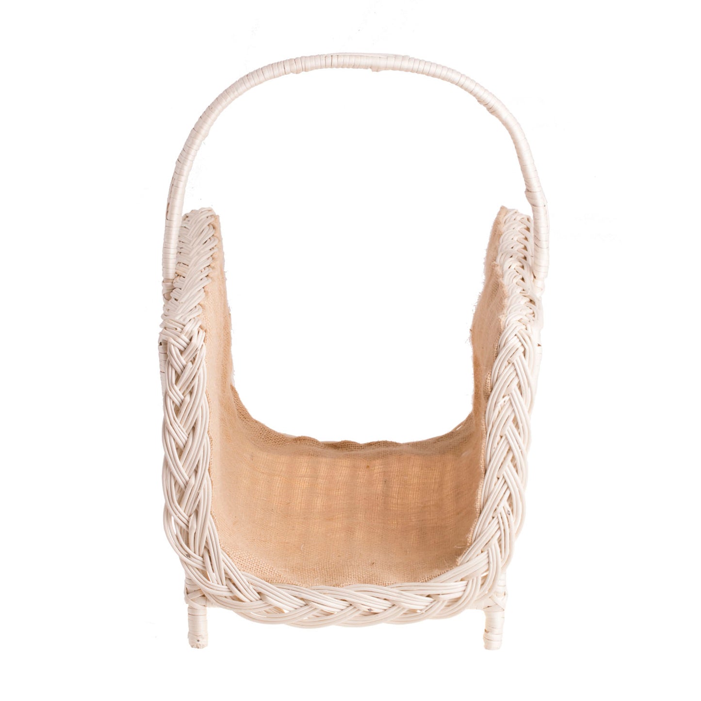 Ferla wiklinowy kosz kominkowy na drewno z rączką TheWickerStories