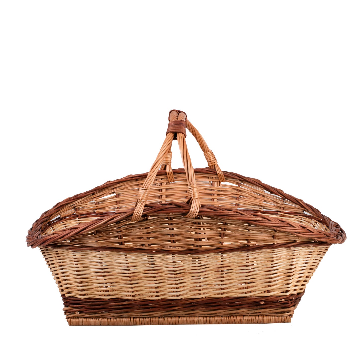 Fivelius wiklinowy kosz na drewno do kominka z podwójną rączką TheWickerStories