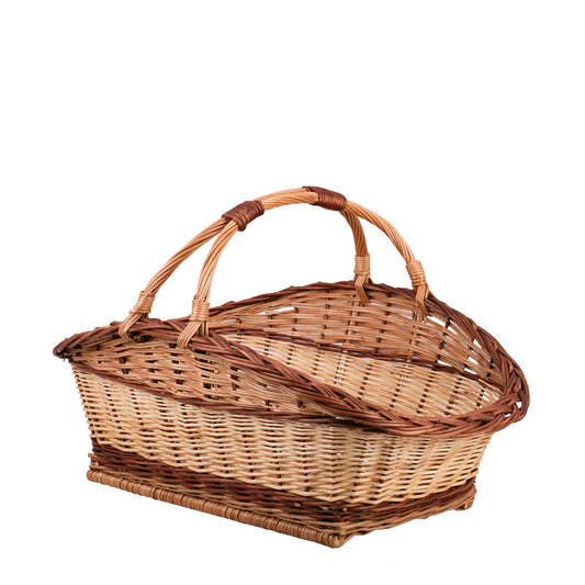 Fivelius wiklinowy kosz na drewno do kominka z podwójną rączką TheWickerStories