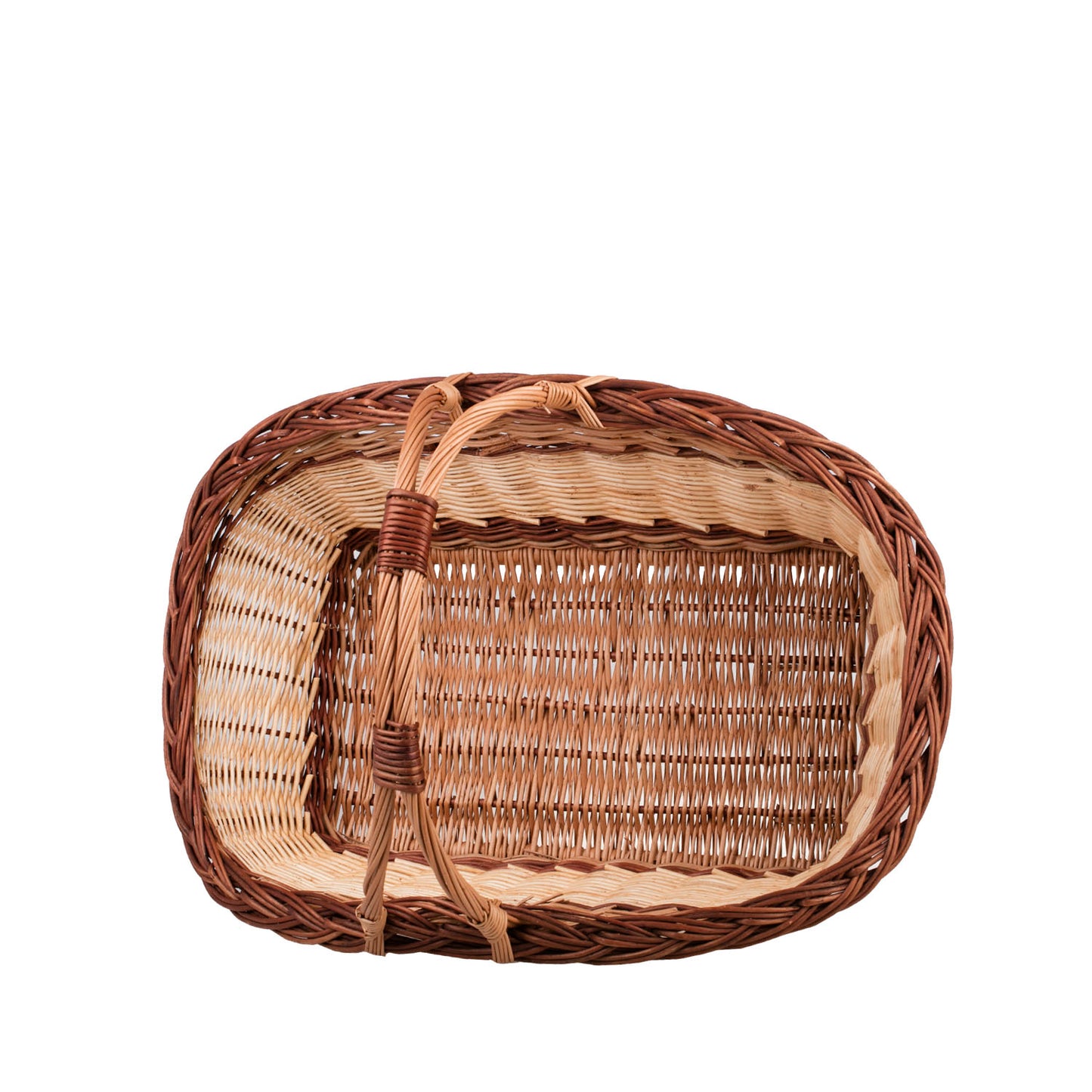 Fivelius wiklinowy kosz na drewno do kominka z podwójną rączką TheWickerStories