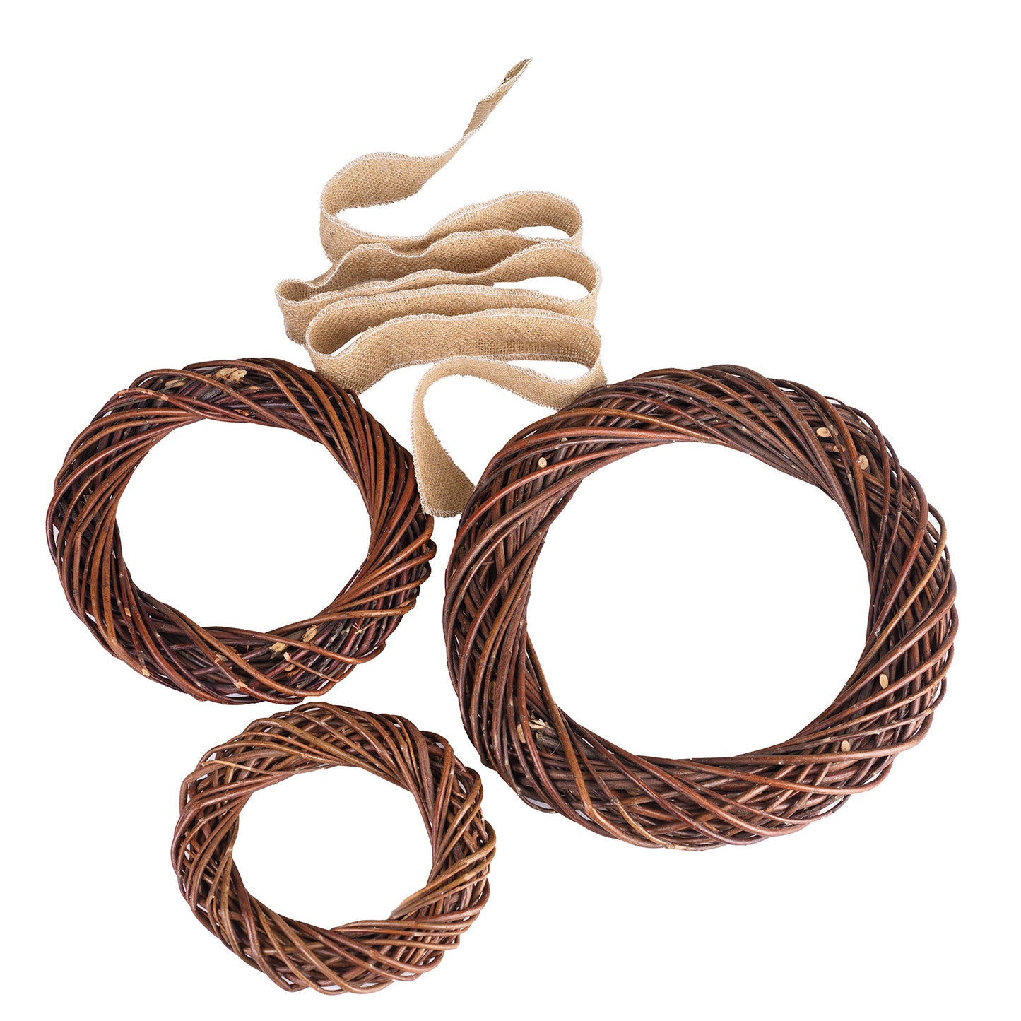 Helladia wiklinowy zestaw 3 wianków z kokardą TheWickerStories