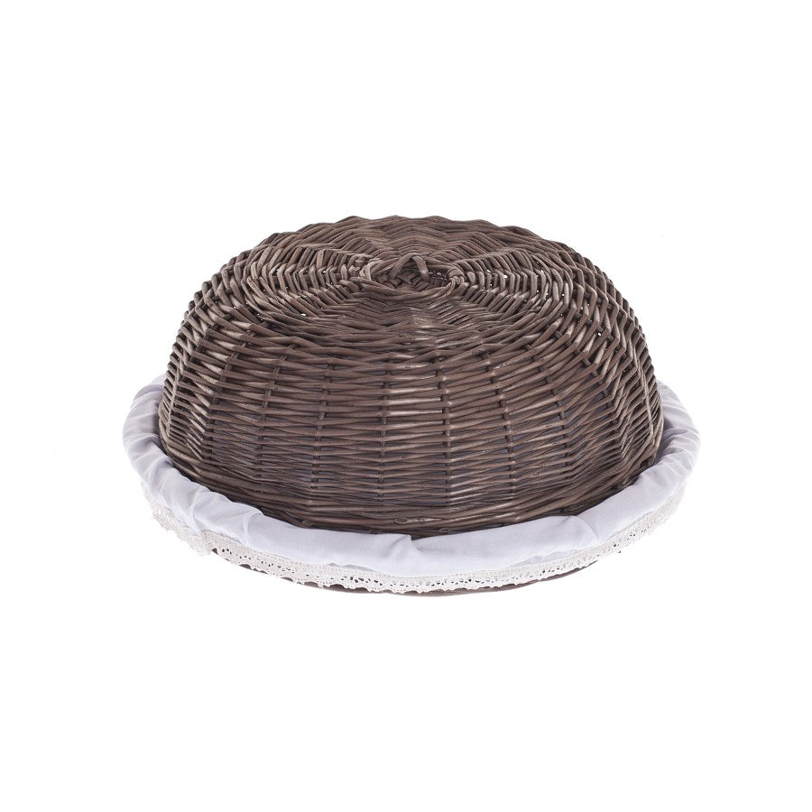 Linkus wiklinowy koszyczek z białym obszyciem i wieczkiem TheWickerStories