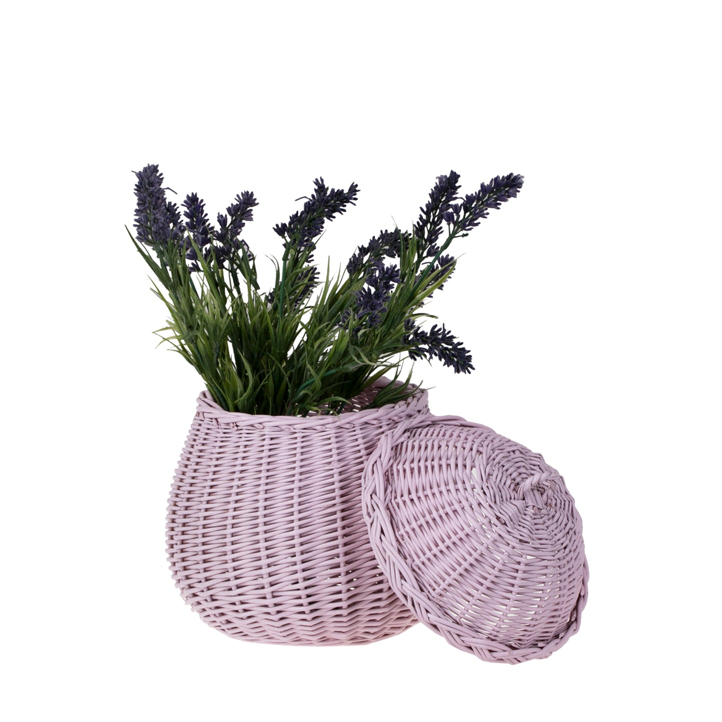 Zelveta wiklinowy pojemnik na drobiazgi do łazienki i sypialni, z pokrywą TheWickerStories