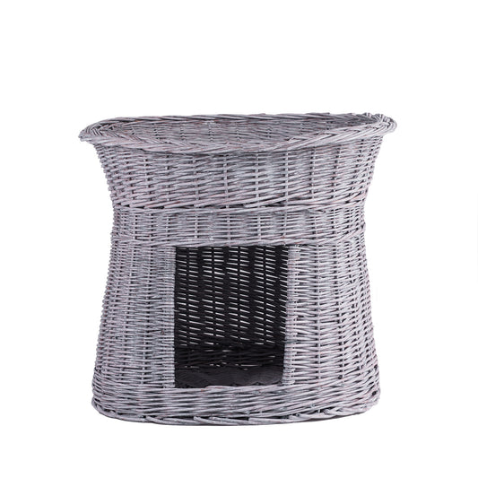 Erif wiklinowy domek dla kota z dwiema kondygnacjami TheWickerStories